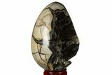 Gorgeous, Septarian Dragon Egg Geode - Black Crystals #177416-4